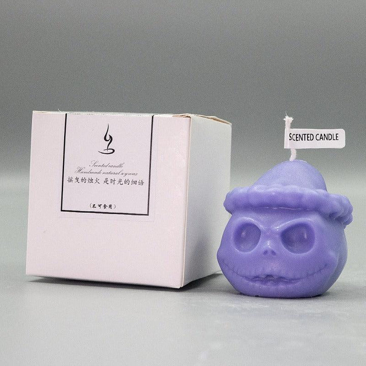 purple skeleton pumpkin head halloween aromatherapy  scented candles