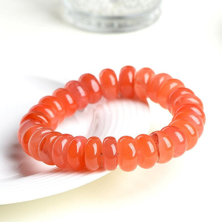 southern red agate abacus bead bracelet