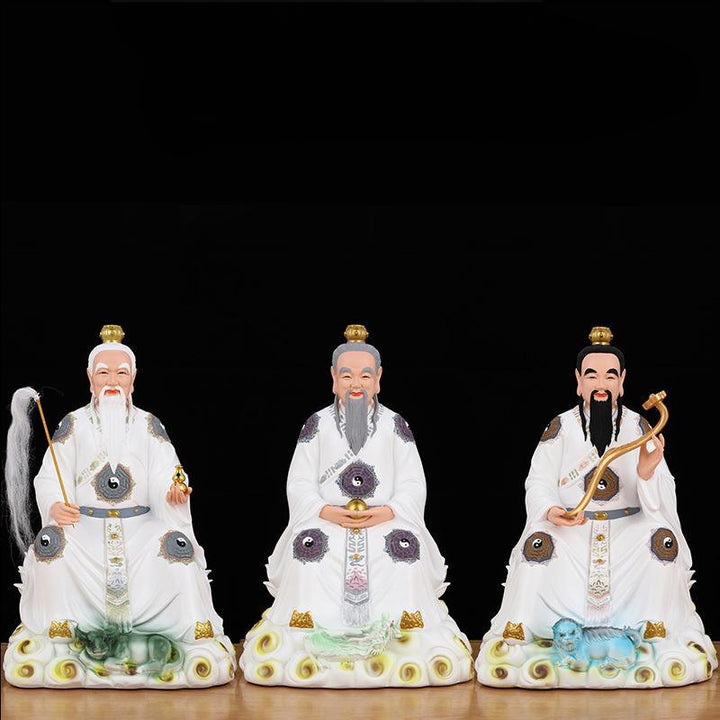 taoist the three pristine ones ancestor god ornament on the table