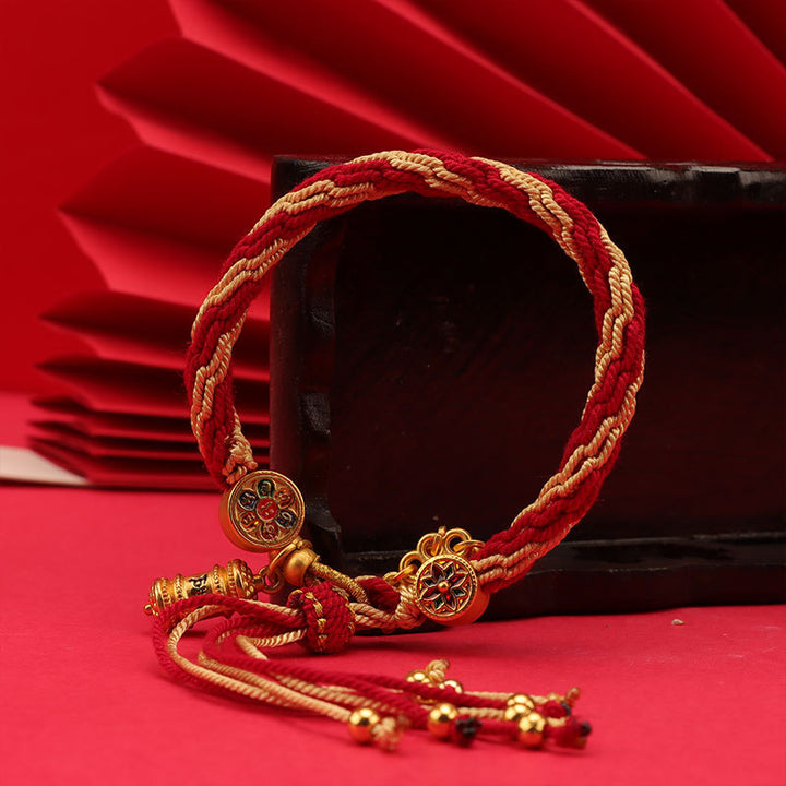 tibetan style red string year of the snake protection bracelet