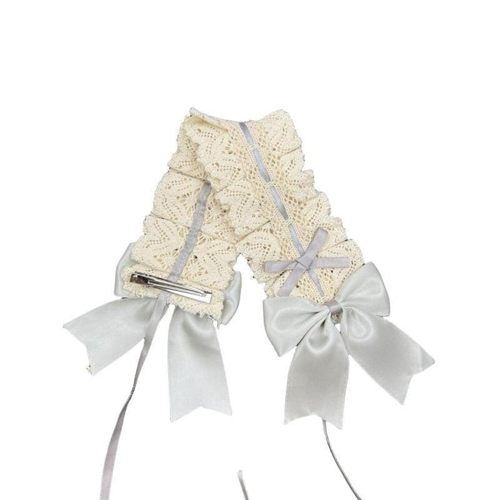 vintage gothic lolita white bow headband