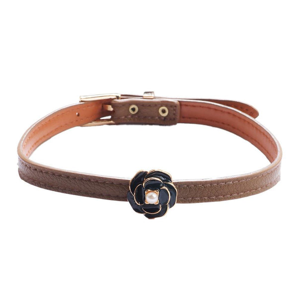 rose brown choker necklace