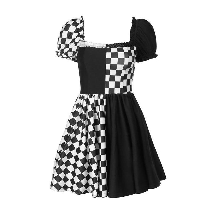 women black and white gothic princess short corset dress