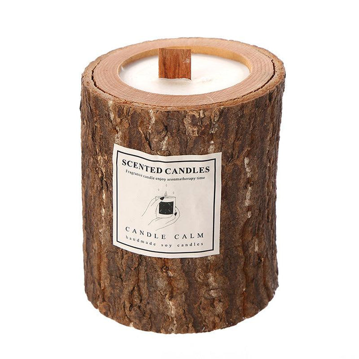 wooden cup aromatherapy scented candle