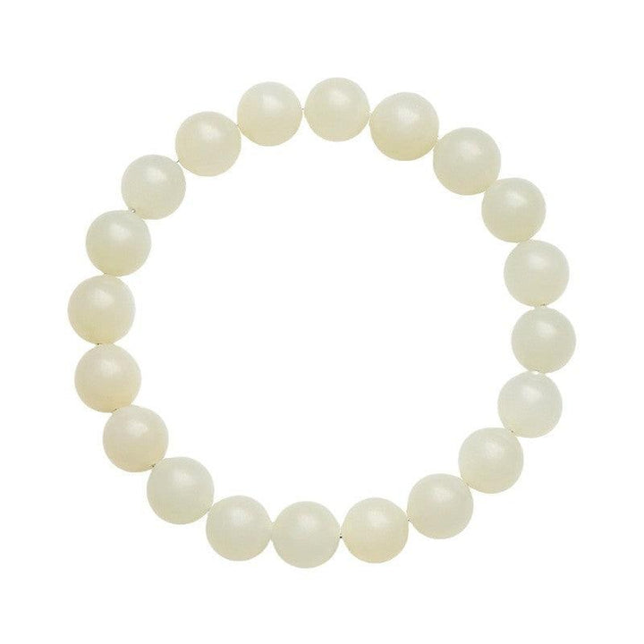 xinjiang hetian jade honey colored white jade bead bracelet