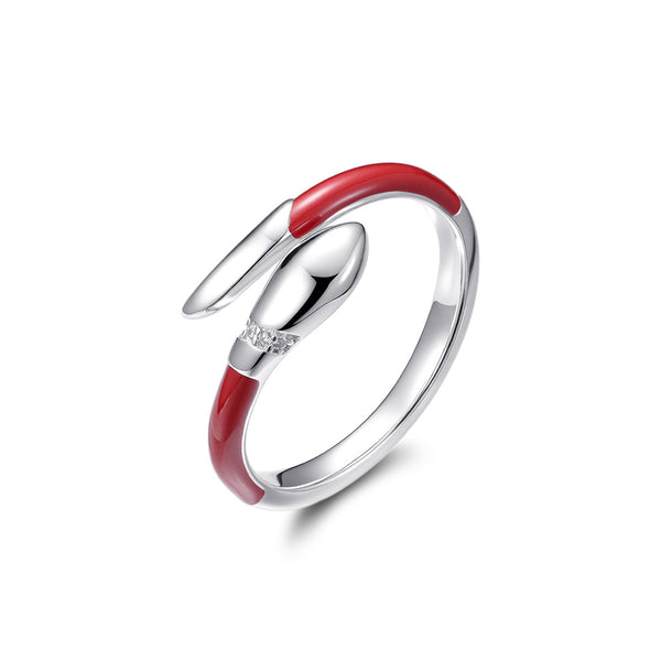 year of the snake 925 sterling silver adjustable open protection red ring