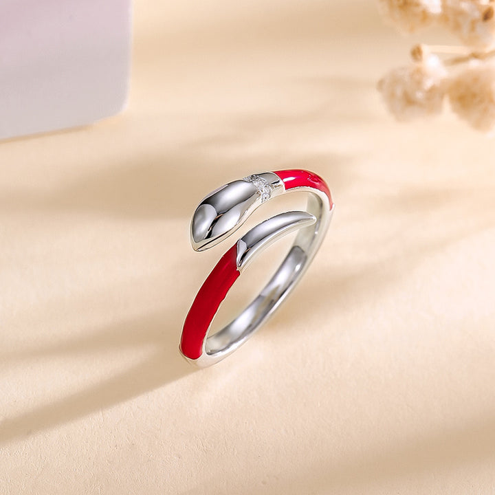 year of the snake 925 sterling silver adjustable open protection red ring