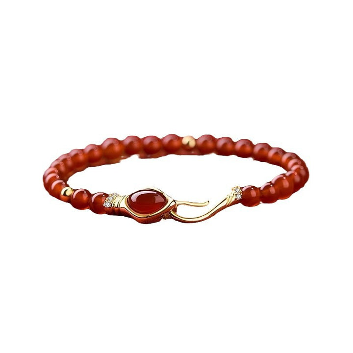 year of the snake lucky and wealth red beads bracelet