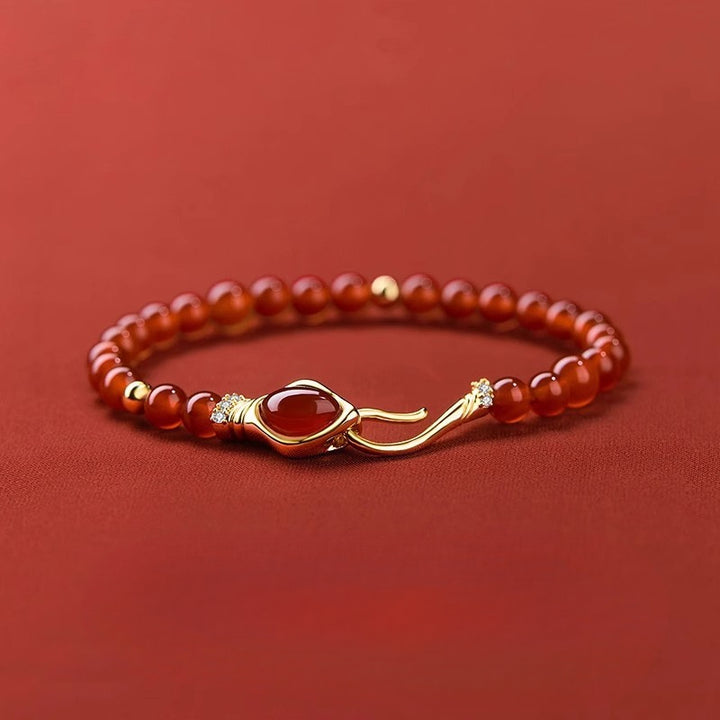 year of the snake lucky and wealth red beads bracelet