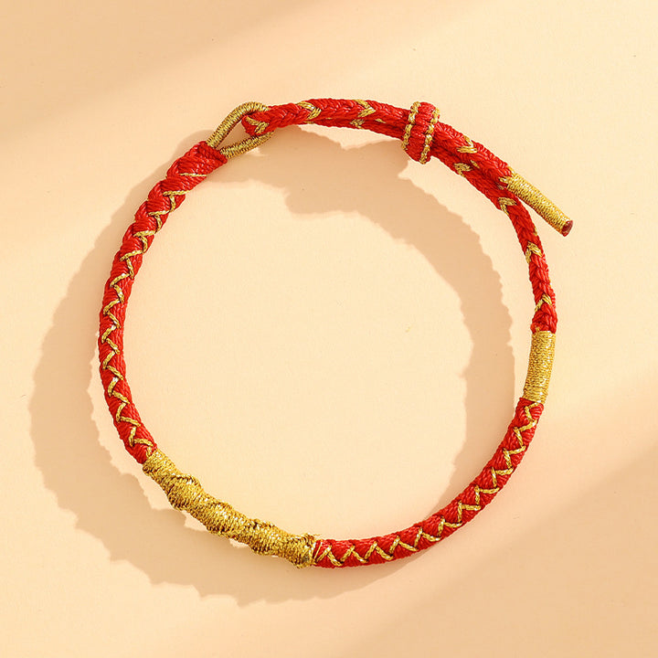 year of the snake lucky fortune charm red string bracelet