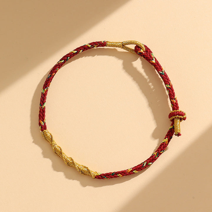 year of the snake lucky fortune charm red string bracelet