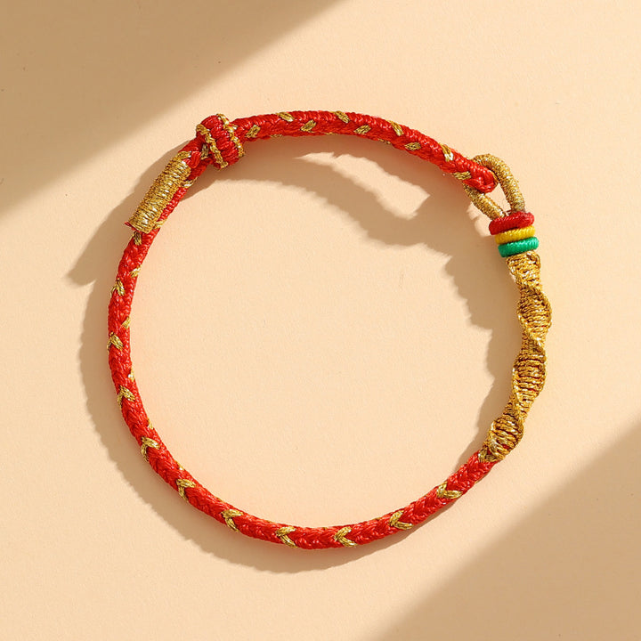 year of the snake lucky fortune charm red string bracelet